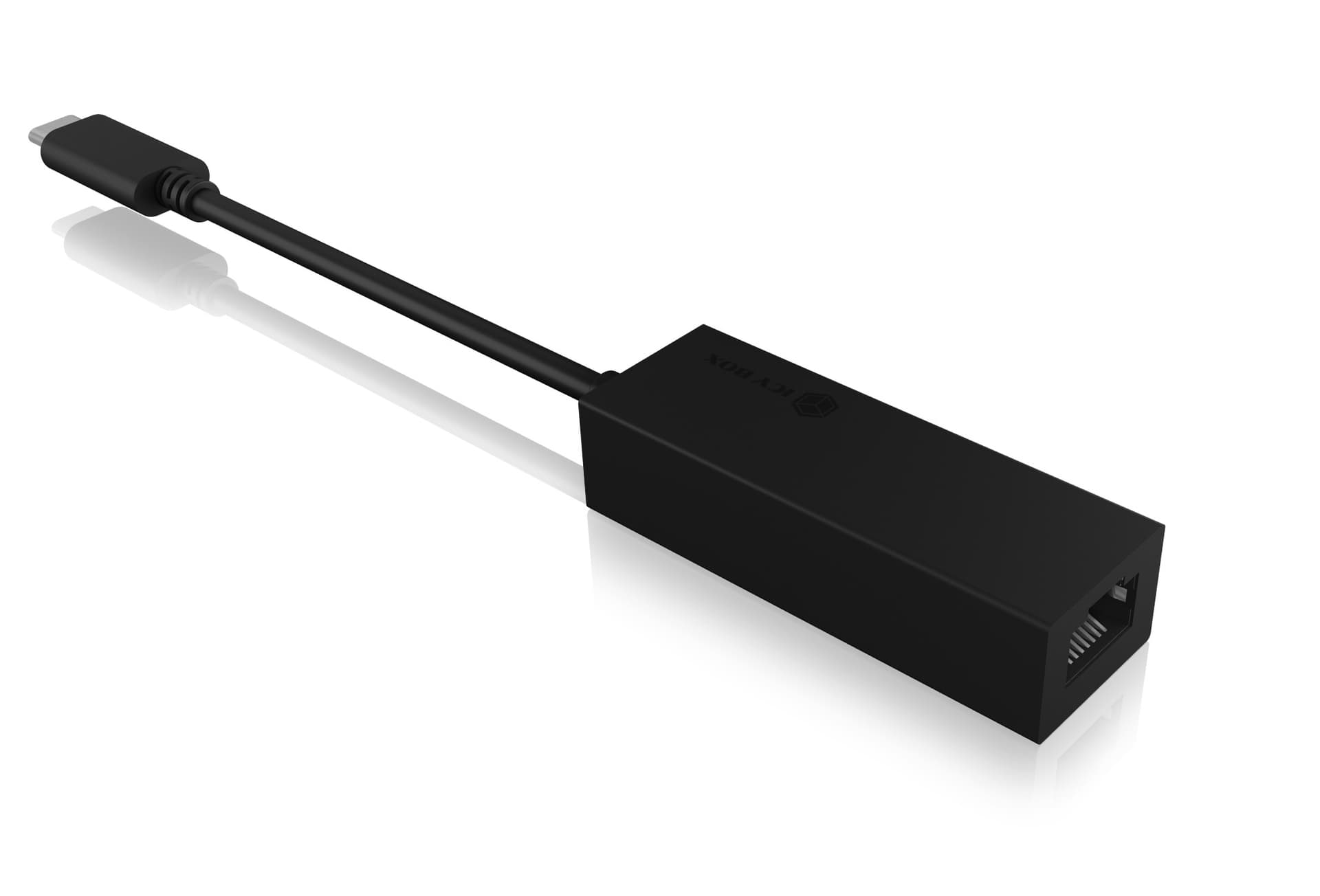 ADAPTOR RETEA Icy Box USB 3.0 Type-C la Interfata Ethernet Gigabit RJ-45, plastic, negru, "IB-LAN100-C3"