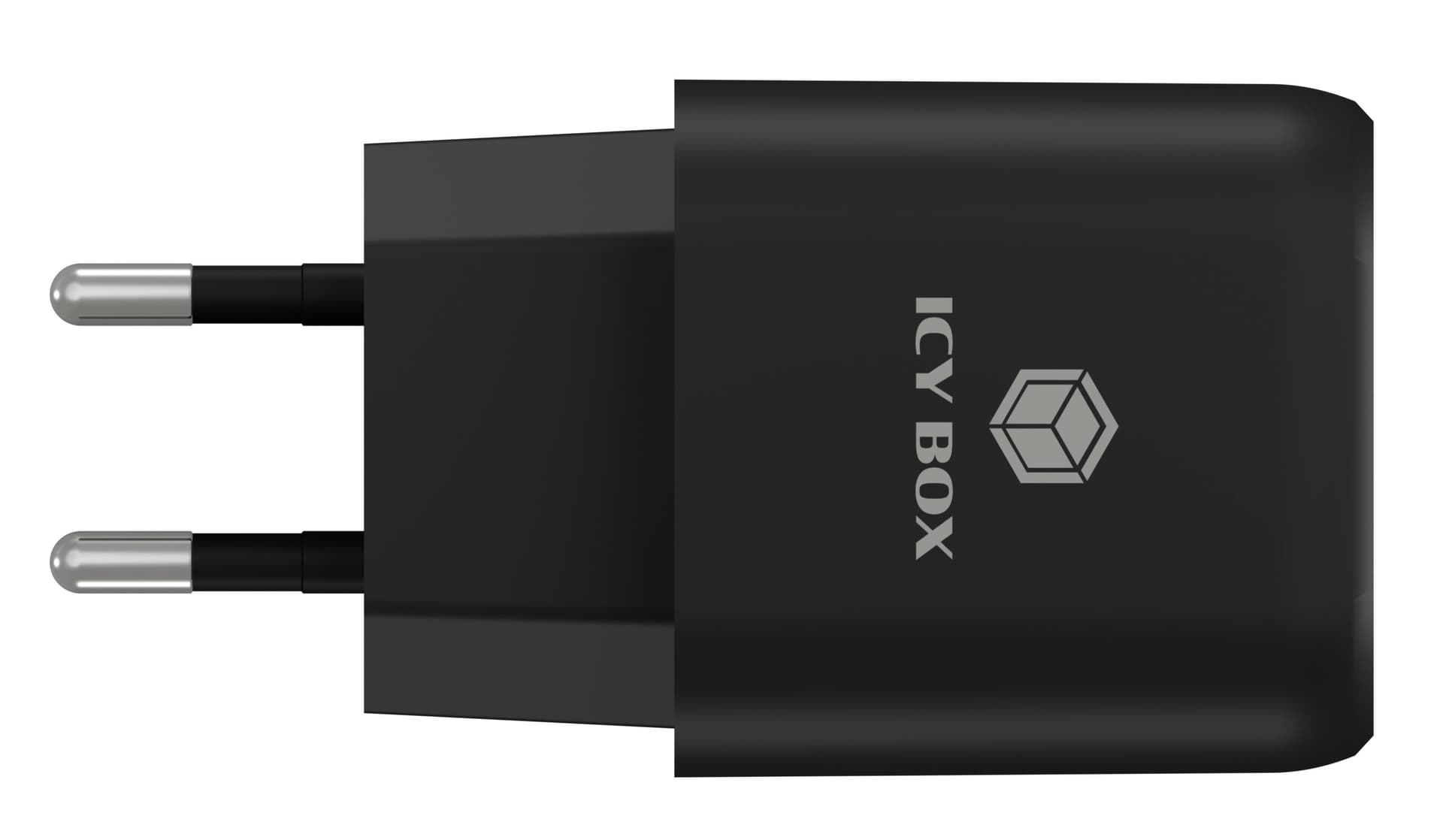 ALIMENTATOR retea 220V Icy Box, universal, 1 x USB-A QC, 1 x USB-C PD 20W, negru, "IB-PS102-PD"
