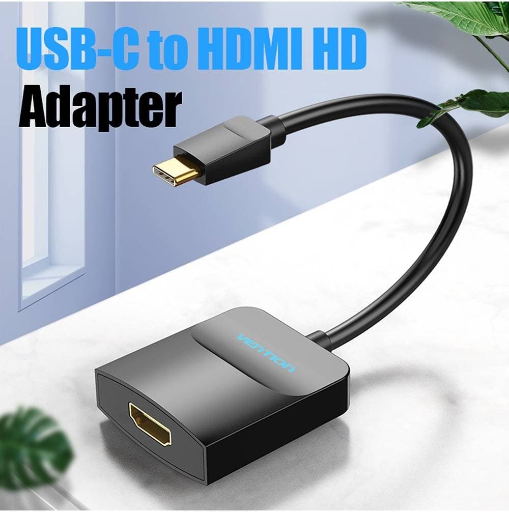 Adaptor video Vention, USB Type-C(T) la HDMI(M), 0.15m, rezolutie maxima 4K la 30Hz, conectori auriti, invelis PVC si ABS, negru, "TDCBB" - 6922794746121 — miniatură