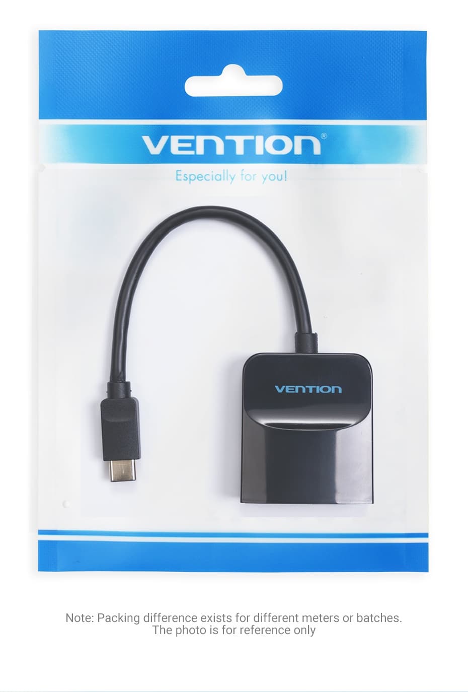 Convertor video Vention, USB Type-C(T) la VGA (M), 0.15m, rezolutie maxima 1080p la 60 Hz, conectori auriti, cupru, invelis PVC, negru, "TDDBB" - 6922794746114 — miniatură