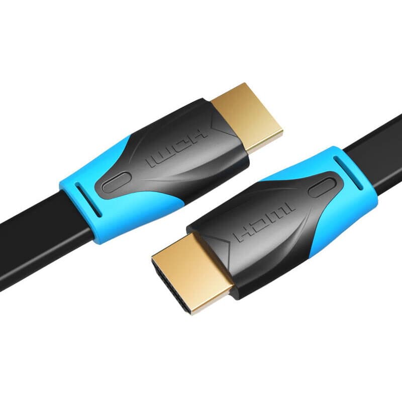 Cablu video Vention, HDMI(T) la HDMI(T), 1m, rezolutie maxima 4K la 60Hz, conectori auriti, cupru, plat, invelis PVC, negru, "VAA-B02-L100" - 6922794716452 — miniatură
