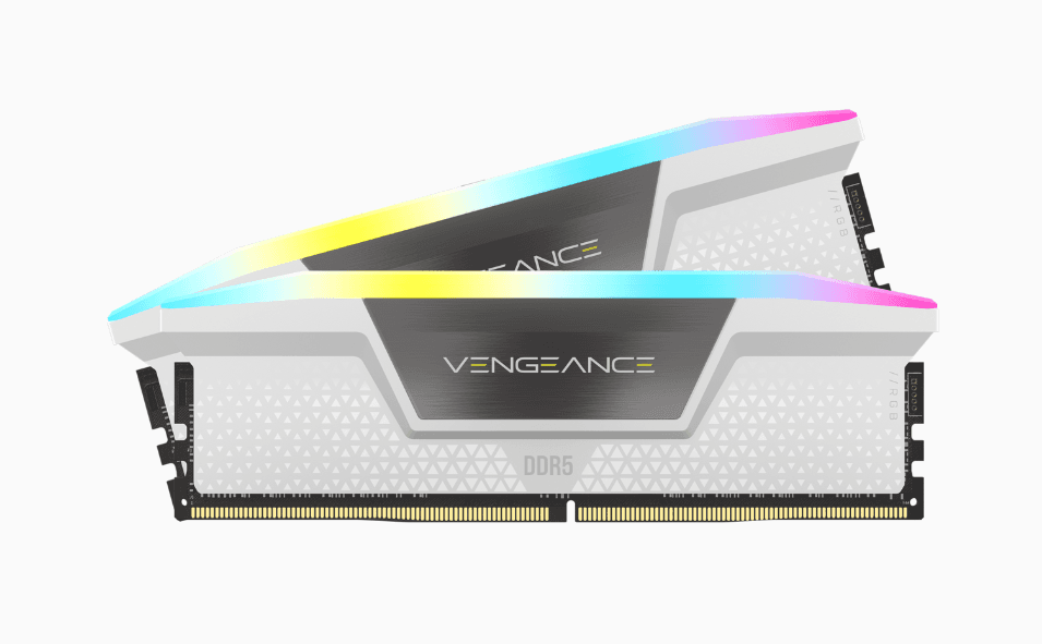 DDR Corsair - gaming Vengeance RGB, DDR5, 32GB (2x16GB), DDR5 6000, C36, 1.35V, Intel XMP, rev D, Alb "CMH32GX5M2D6000C36W" — miniatură