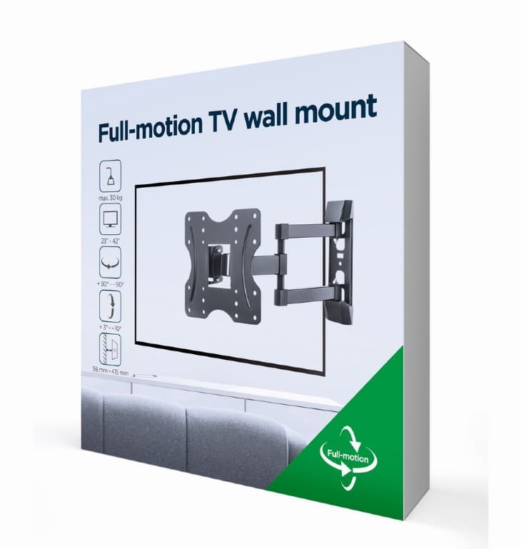 SUPORT de perete GEMBIRD, pt 1 TV/monitor, diag. max 23" - 42", inclinare, pliere, max 30 kg, "WM-42ST-02" — miniatură