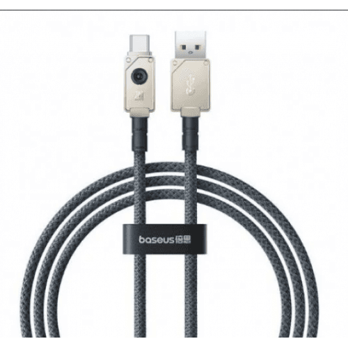 CABLU alimentare si date Baseus Unbreakable, Fast Charging Data Cable pt. smartphone, USB la USB Type-C 100W, 1m, braided aliaj zinc, alb "P10355801221-00" - 6932172633202