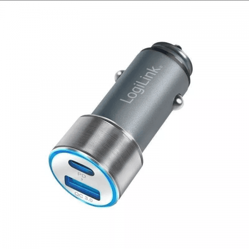 ALIMENTATOR auto LOGILINK, 1 x USB-C PD, 1 x USB-A QC, 36W, pt. bricheta auto 1 x USB, protectie scurt-circuit / supratensiune / supracurent, black, "PA0252"