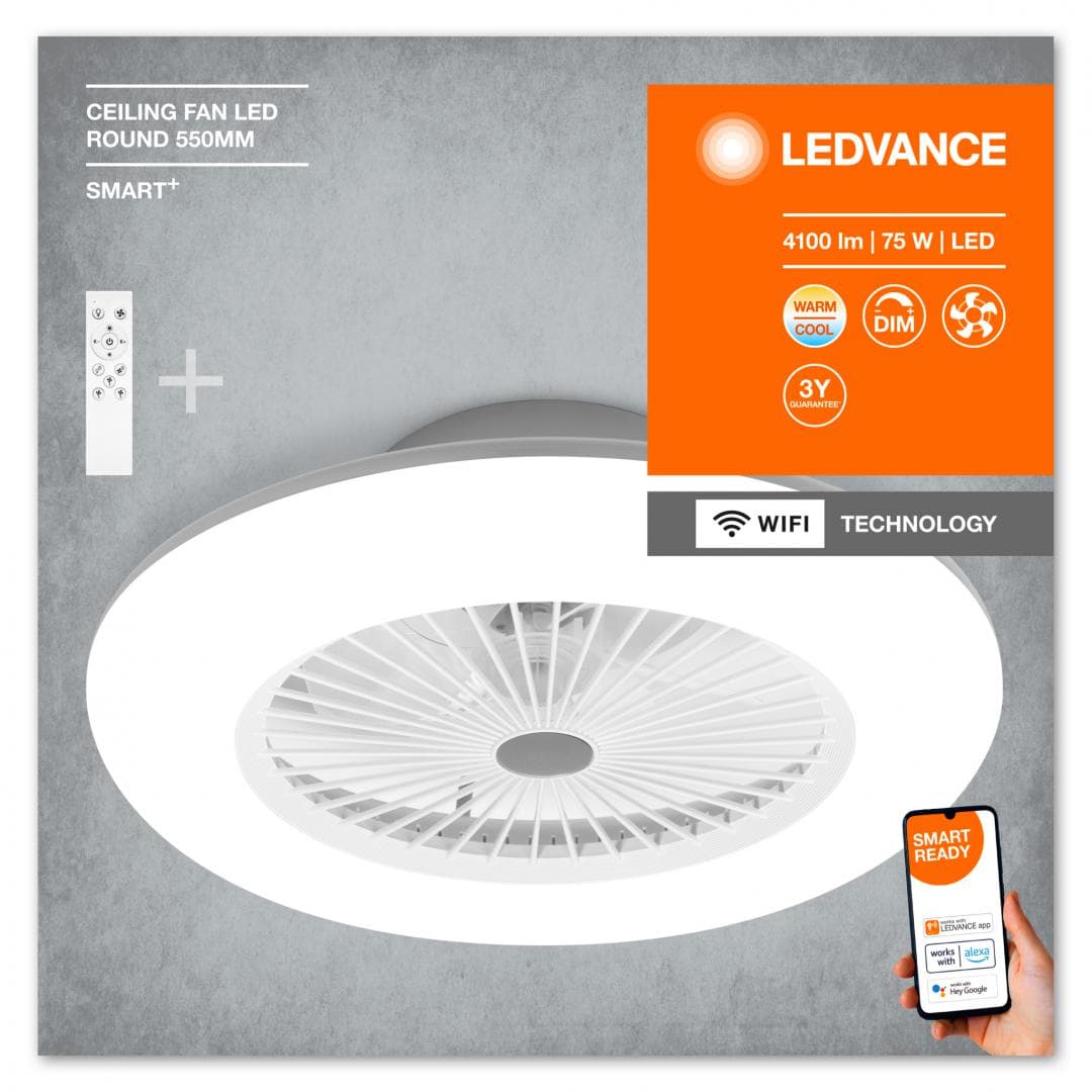 SMART WIFI CEILING FAN RD REM TW WTLEDV "000004058075572553"