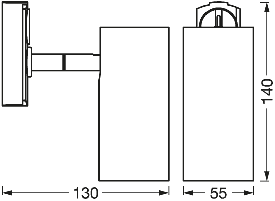 TRACKLIGHT SPOT CYLINDER BK GU10 LEDV "000004058075756625" — miniatură