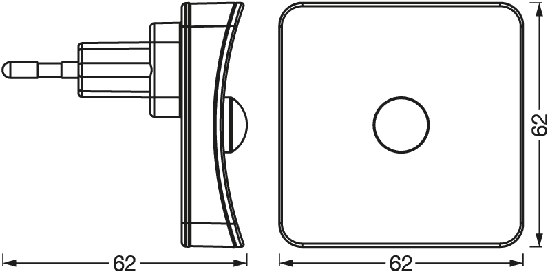 LUNETTA SQUARE SENSOR RGB WHITE LEDV "000004058075759282" — miniatură