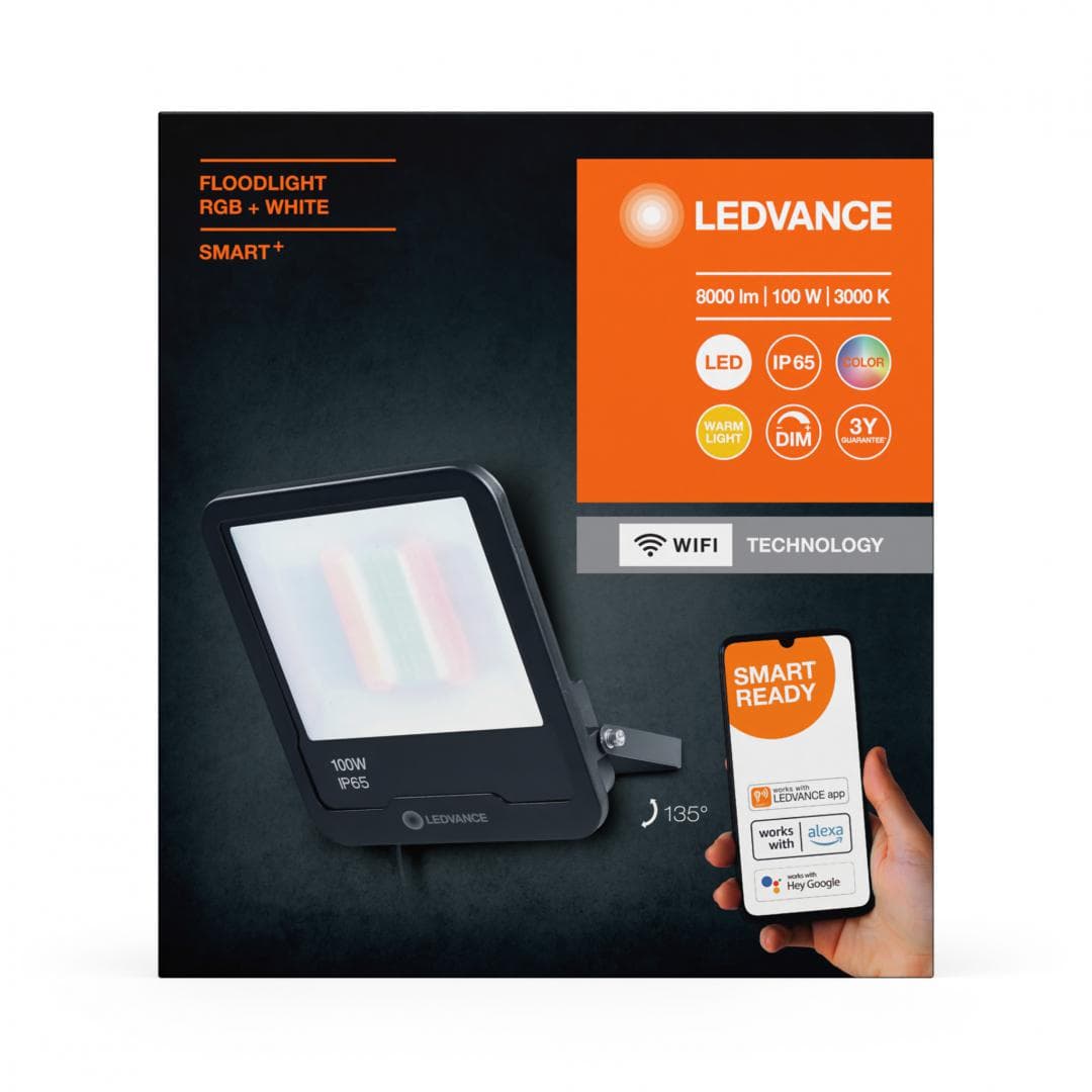 SMART OUTD WIFI FLOOD 100W RGBW DG LEDV "000004058075831452"