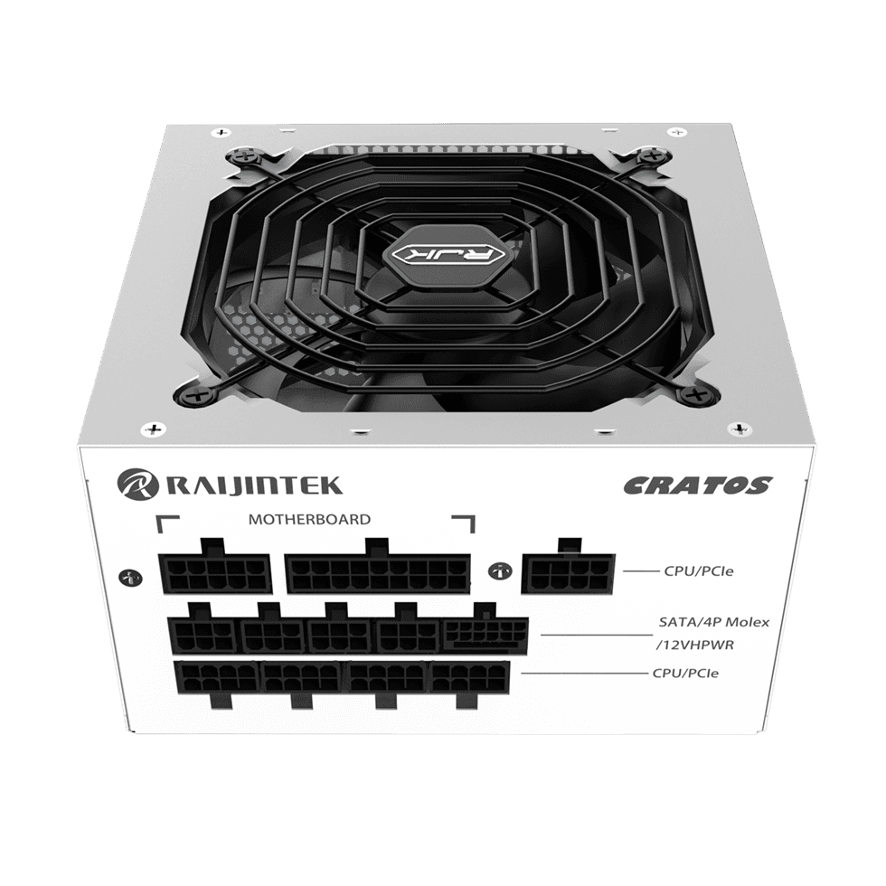 Sursa RAIJINTEK CRATOS 1200 WHITE, ATX, 80 PLUS GOLD, 1200W, PCIe 5.0, Full Modulara "0R30B00004" — miniatură