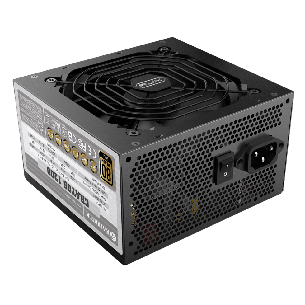 Sursa RAIJINTEK CRATOS 1000 Black, ATX, 80 PLUS GOLD, 1000W, PCIe 5.0, Full Modulara "0R30B00005" — miniatură