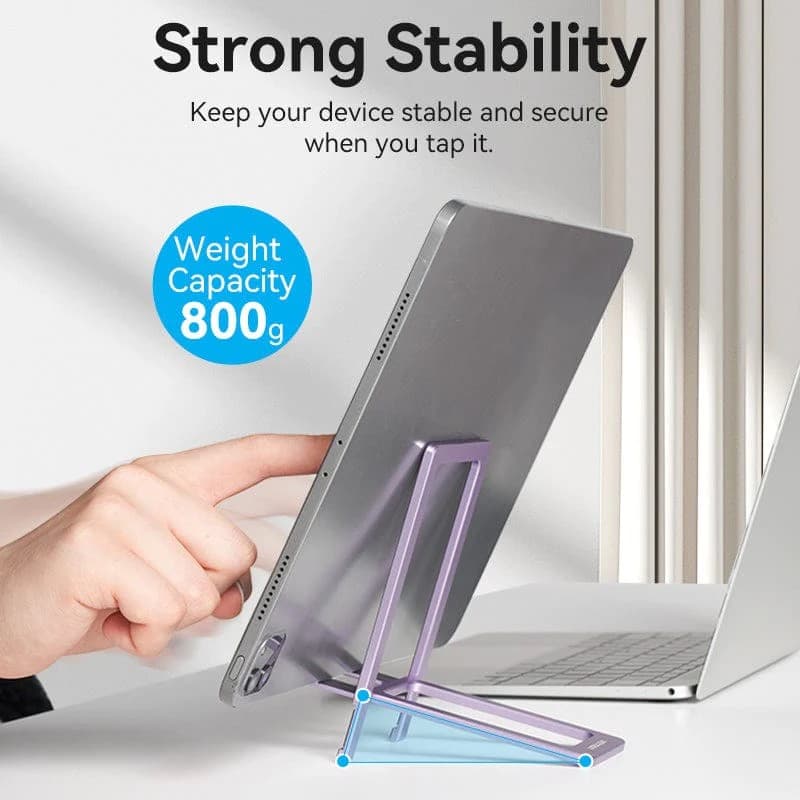 Suport smartphone pentru birou Vention, aliaj de Aluminiu, portabil, device compatibil 4 - 12.9inch, gri, "KCZH0" - 6922794772502 — miniatură