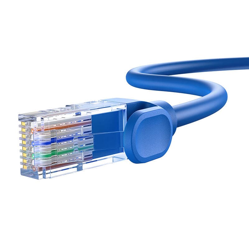 PATCH CORD UTP Baseus Cat6, fire din cupru, round cable, viteza maxima 1 Gbps, PVC, 5m, albastru "B00133204311-04" - 6932172637118 — miniatură