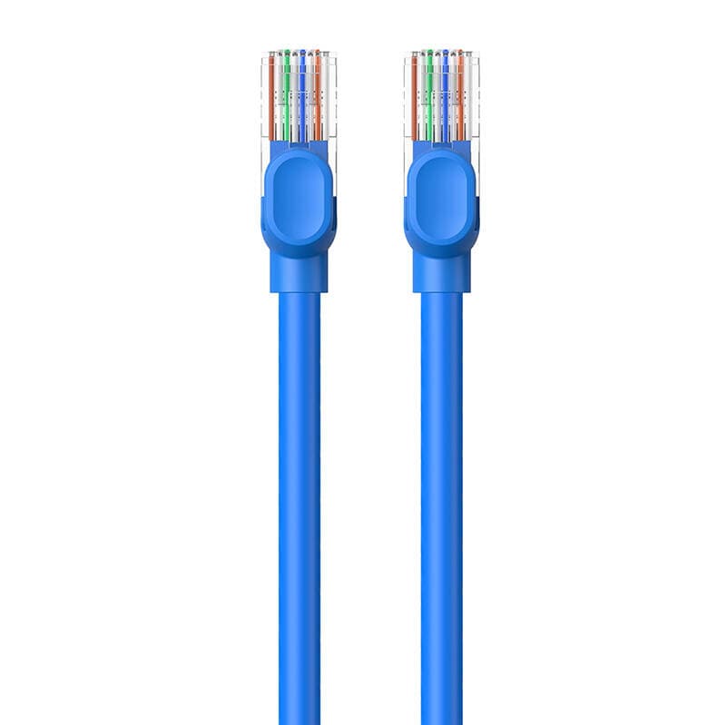 PATCH CORD UTP Baseus Cat6, fire din cupru, round cable, viteza maxima 1 Gbps, PVC, 5m, albastru "B00133204311-04" - 6932172637118 — miniatură