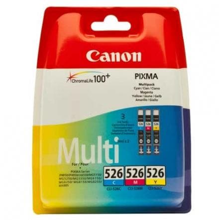 Combo-Pack Original Canon CMY, CLI526Multi, pentru Pixma iP4850|iP4950|iX6550|MG 5150|MG 5250|MG 5300|MG 5320|MG 5350|MG 6150|MG 6220|MG 6250|MG 8150|MG 8170|MG 8220|MG 8250|MX 715|MX 885|MX 895, 3x9ml"4541B009AA"