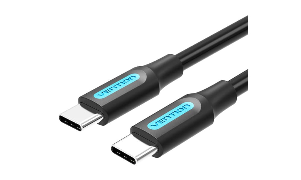 Cablu USB Vention, USB Type-C (T) la USB Type-C (T), 1m rata transfer 480 Mbps, invelis PVC, negru, "COSBF" - 6922794749443