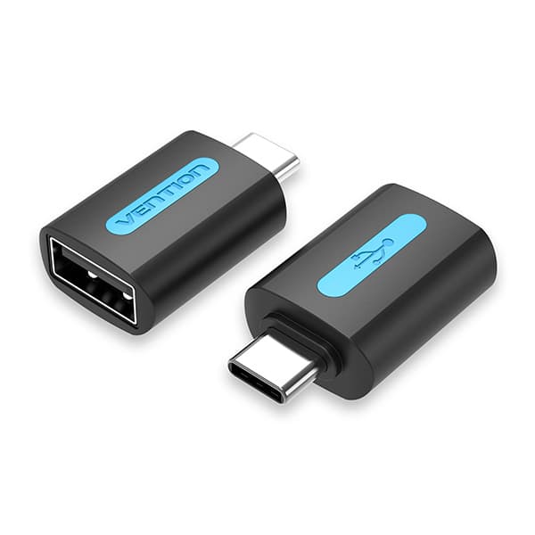 Adaptor USB OTG Vention, USB Type-C (T) la USB 2.0 (M), rata transfer 480 Mbps, invelis PVC, negru, "CDTB0" - 6922794755253