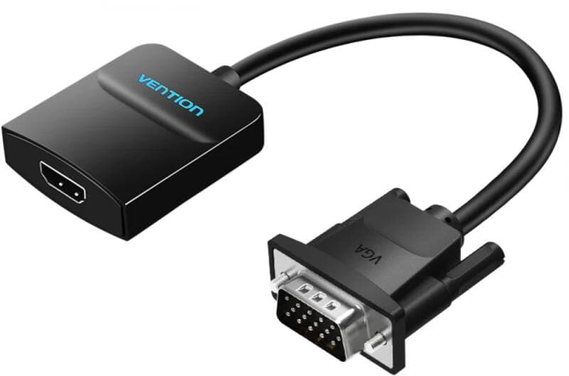 Convertor video Vention, VGA(T) la HDMI (M), 0.15m, rezolutie maxima 1080p la 60 Hz, nu, cupru, invelis PVC si ABS, negru, "ACNBB" - 6922794735231