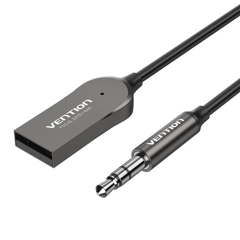 ACCESORII AUTO Vention USB Car Bluetooth5.0 Audio Receiver With Coiled Cable 1.5M Gray Zinc Alloy Type, "NAGHG"