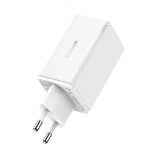 INCARCATOR RETEA Baseus GaN6 Pro, Quick Charge 65W, 2 x USB Type-C Output 5V/3A, 2 x USB (include cablu USB Type-C la USB Type-C de 100W), alb "P10162701213-00"-6932172644437 — miniatură