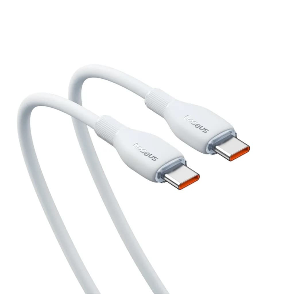 CABLU alimentare si date Baseus Pudding, Fast Charging Data Cable pt. smartphone, USB Type-C la USB Type-C 100W, 2m, alb "P10355702221-01" - 6932172634018