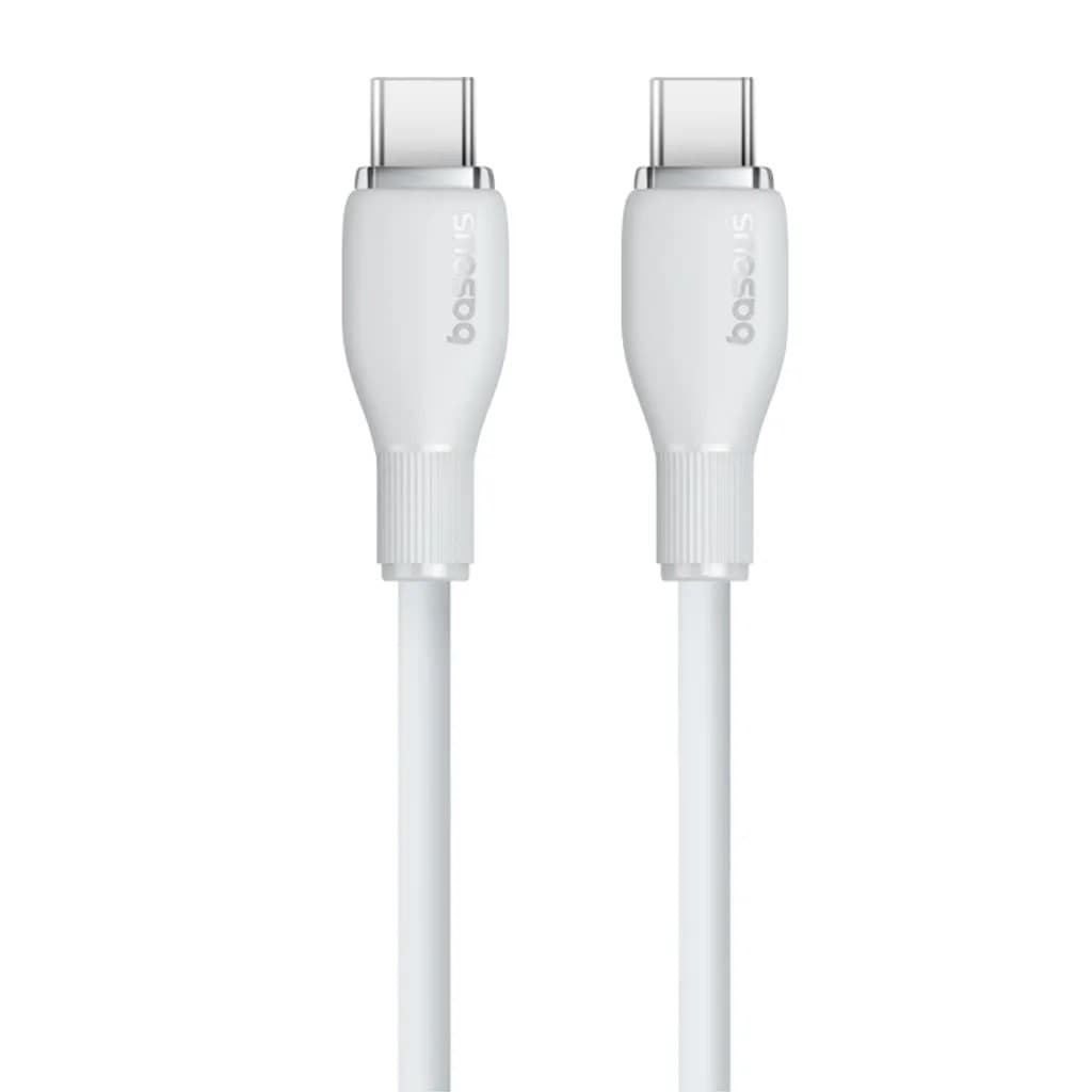 CABLU alimentare si date Baseus Pudding, Fast Charging Data Cable pt. smartphone, USB Type-C la USB Type-C 100W, 2m, alb "P10355702221-01" - 6932172634018 — miniatură