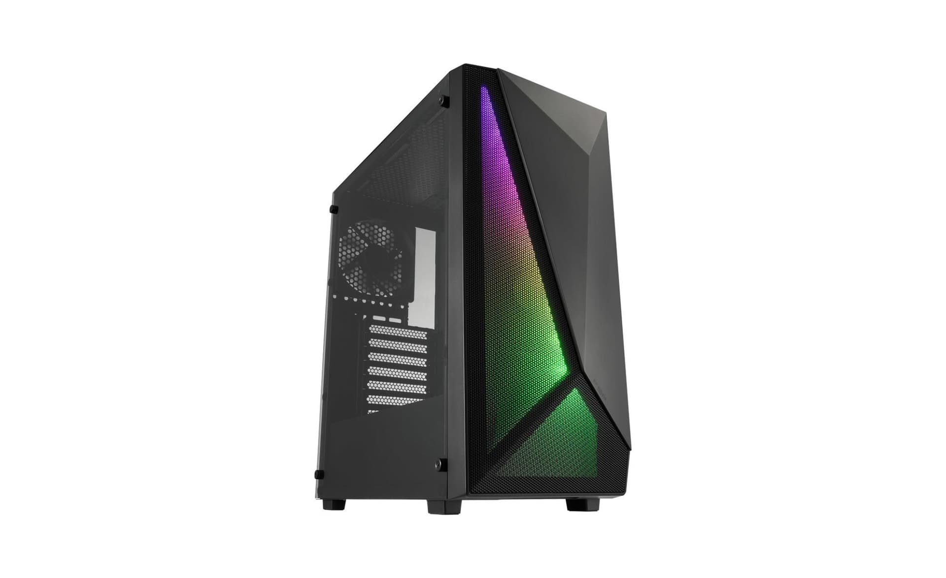 CARCASA FORTRON Middle Tower, ATX, "CMT195A", fara sursa, USB 3.0 x 2, USB 2.0 x 1, RGB light bar, 120mm x 4 fan, HD-audio, negru, "POC0000213"