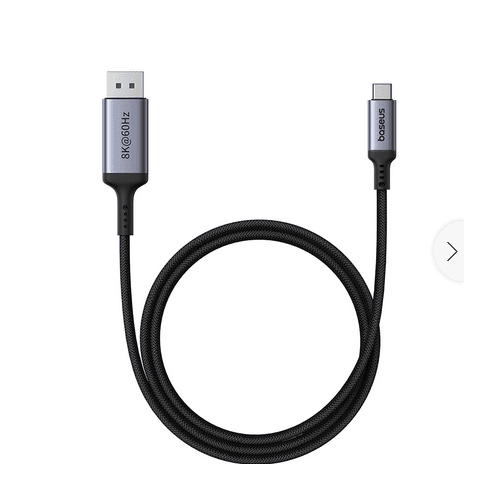 CABLU video Baseus, USB Type-C (T) la DisplayPort (T), 2m, rezolutie maxima 8K UHD la 60 Hz, negru "B0063370D111-01" - 6932172650353