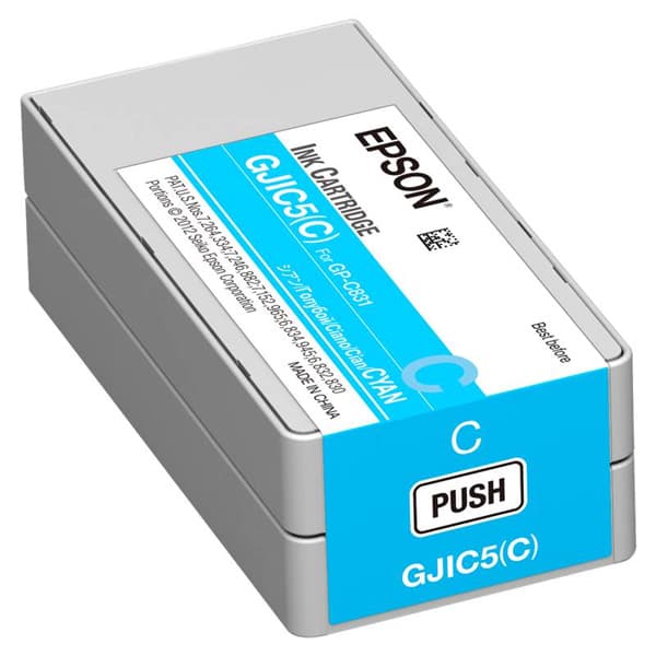Cartus Cerneala Original Epson Cyan, GJIC5C, pentru ColorWorks C831|GP-M831, "C13S020564"