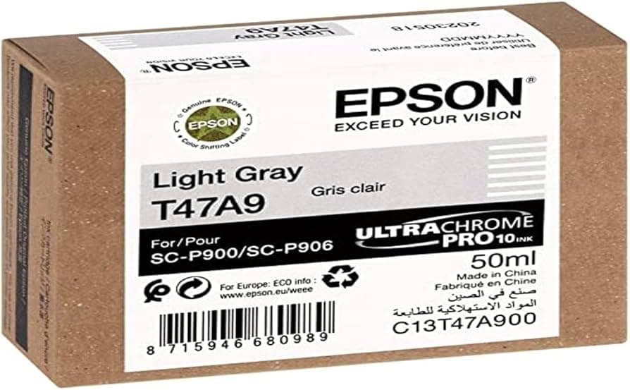Cartus Cerneala Original Epson Light Grey, T47A9, pentru UltraChrome Pro 10, 50ml, "C13T47A900"