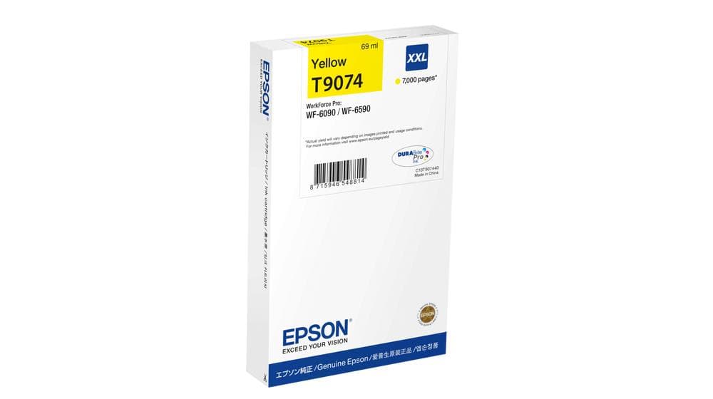 Cartus Cerneala Original EPSON Yellow, T9074, pentru WF-6590DWF, 7K, "C13T907440"