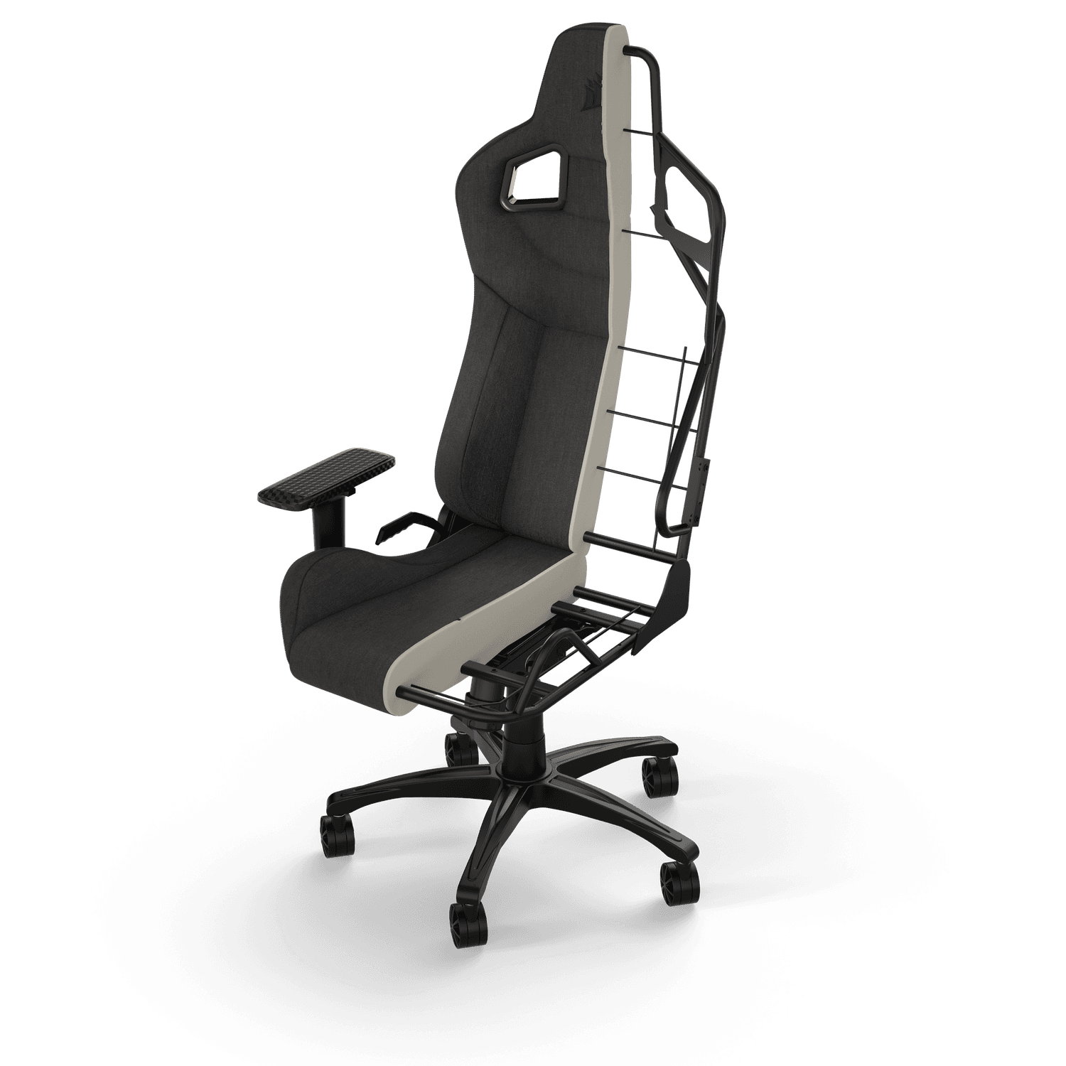 Corsair T3 Rush (2023), Textil, suport lombar Memory Foam, tetiera, Carbune "CF-9010057-WW" — miniatură