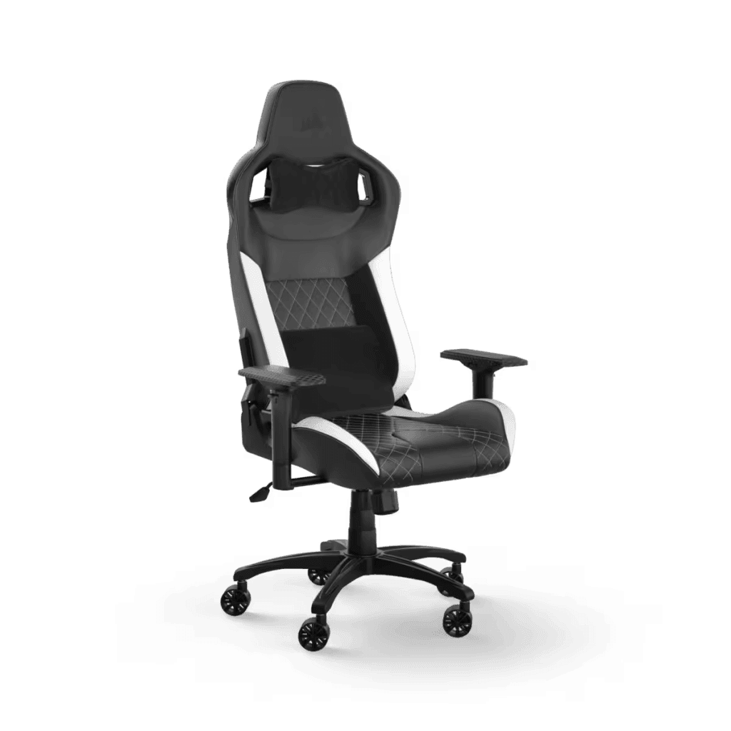Corsair T1 RACE, Piele, Suport lombar Memory Foam, Tetiera, Negru/Alb "CF-9010060-WW"
