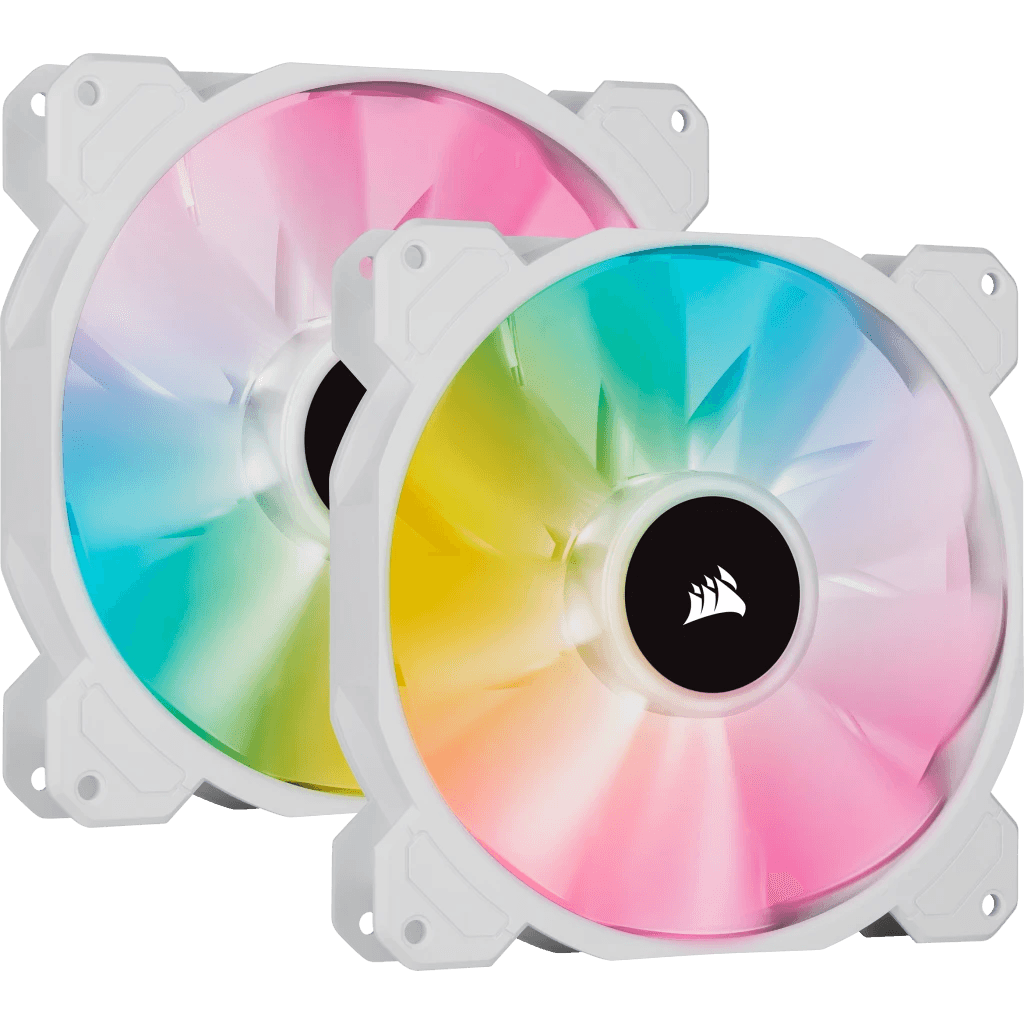Ventilator Corsair iCUE SP140 RGB ELITE Performance 140mm PWM, kit 2 buc, include Lighting Node CORE, Alb "CO-9050139-WW"