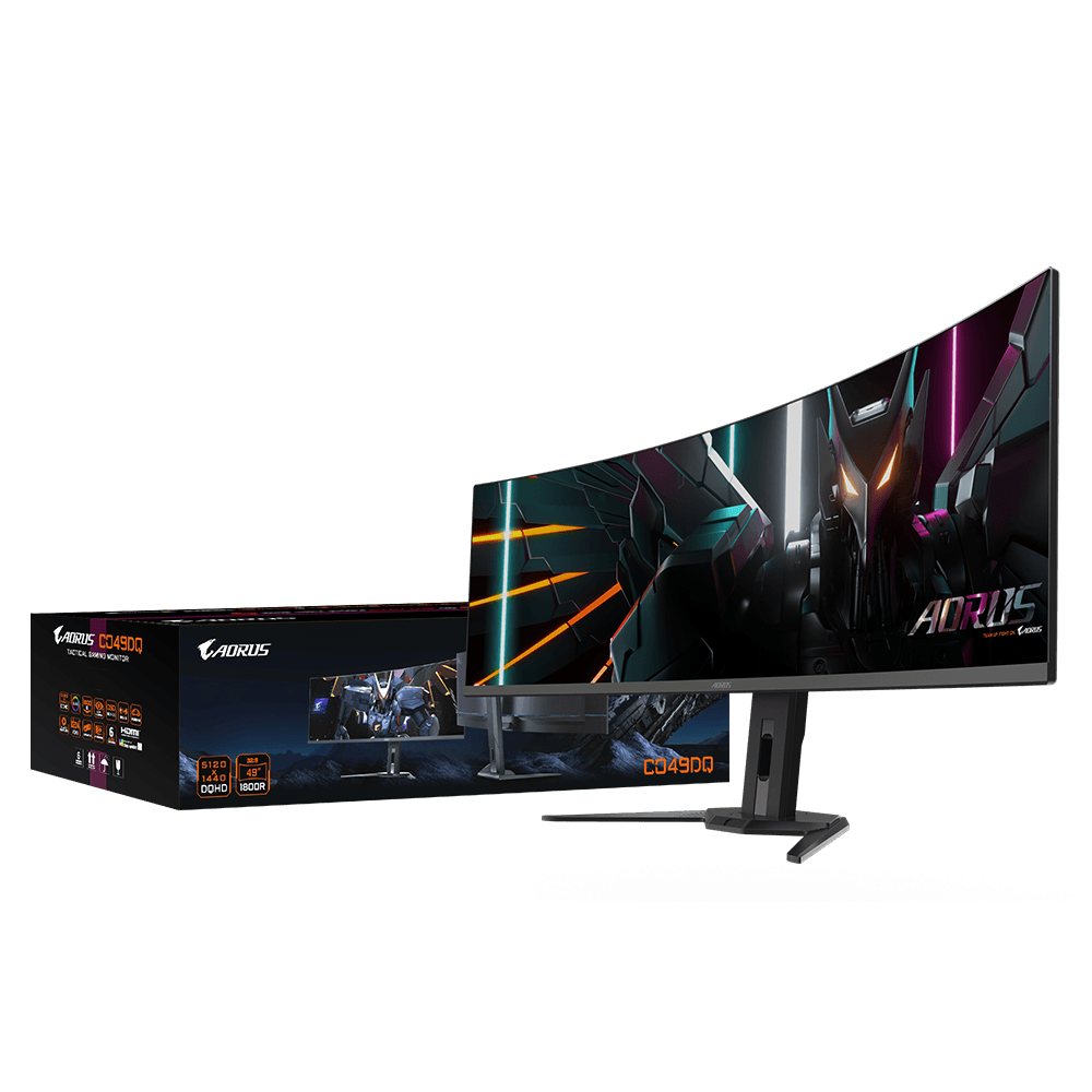 MONITOARE Gigabyte 5120 x 1440(DQHD,250 cd/m2(TYP), 0.03ms GTG,refresh: 144Hz, 2 x HDMI, 1 x Display port, 1xUSB-C, 2xUSB 3.0, 1 x USB 3.0, 1 x jack, Difuzoare 2 x 5w "CO49DQ" — miniatură