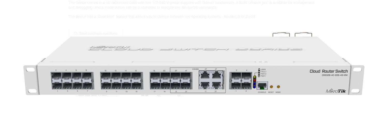 MIKROTIK CLOUD ROUTER SWITCH 800MHZ "CRS328-4C-20S-4SRM"
