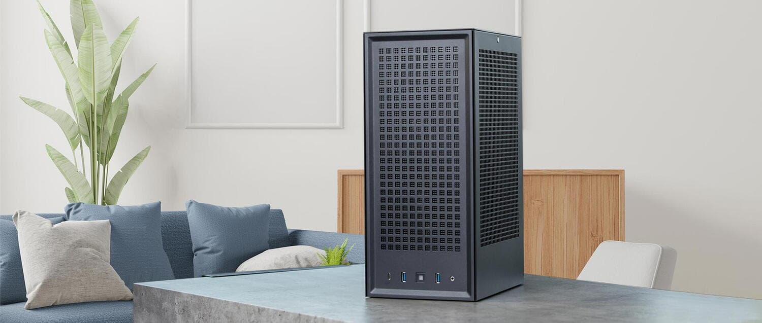 Carcasa HYTE Revolt 3, Premium ITX, full-size 3-slot GPU, SFX/SFX-L PSU support, Black "CS-HYTE-REVOLT3-B" — miniatură