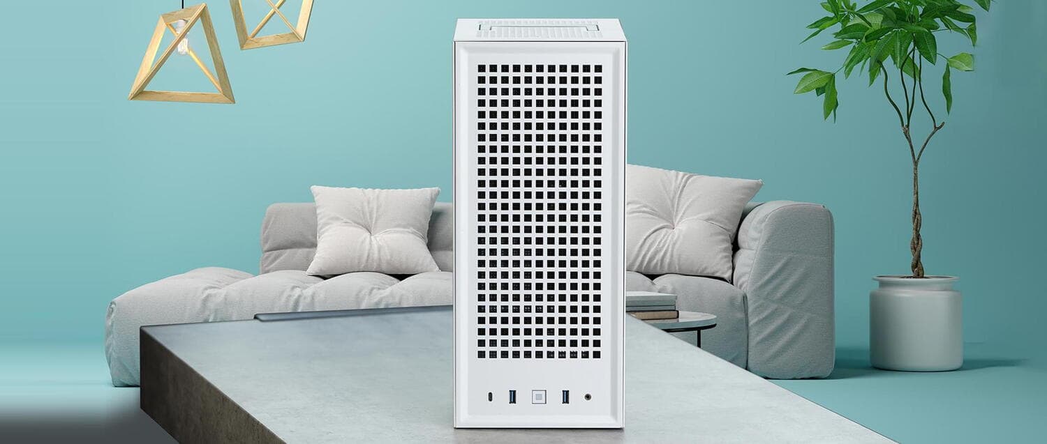 Carcasa HYTE Revolt 3, Premium ITX, full-size 3-slot GPU, SFX/SFX-L PSU support, White "CS-HYTE-REVOLT3-W" — miniatură