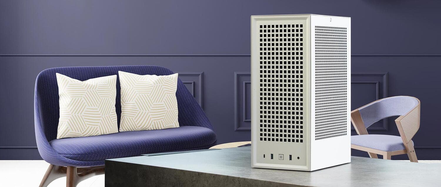 Carcasa HYTE Revolt 3, Premium ITX, full-size 3-slot GPU, SFX/SFX-L PSU support, White "CS-HYTE-REVOLT3-W" — miniatură
