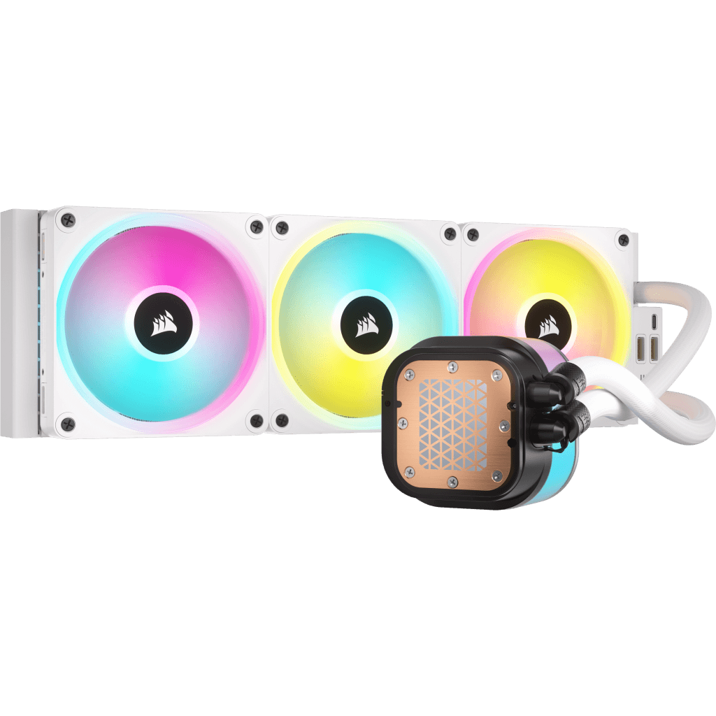COOLERE Corsair iCUE LINK H150i LCD, cooler AIO 360 mm, 2400 RPM, Intel/ AMD, Alb "CW-9061010-WW" — miniatură