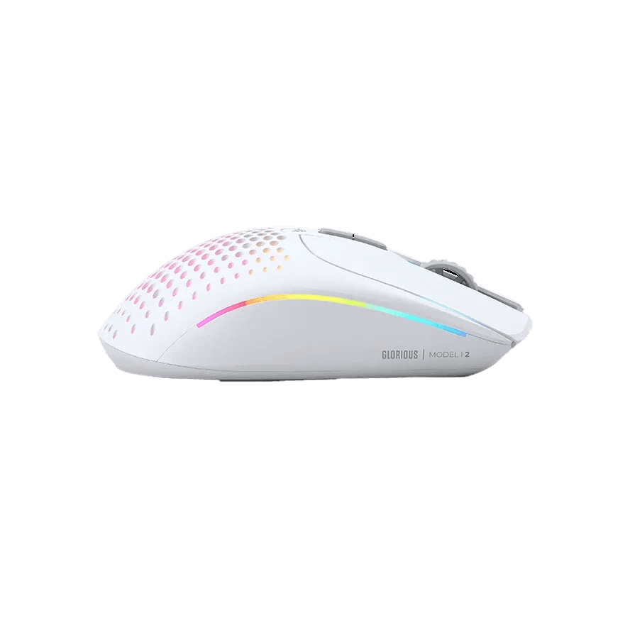 MOUSE Glorious PC Gaming Race Wireless, 26000 DPI, Ultralight 75g, Bluetooth, 9 butoane, Alb "GLO-MS-IWV2-MW" — miniatură