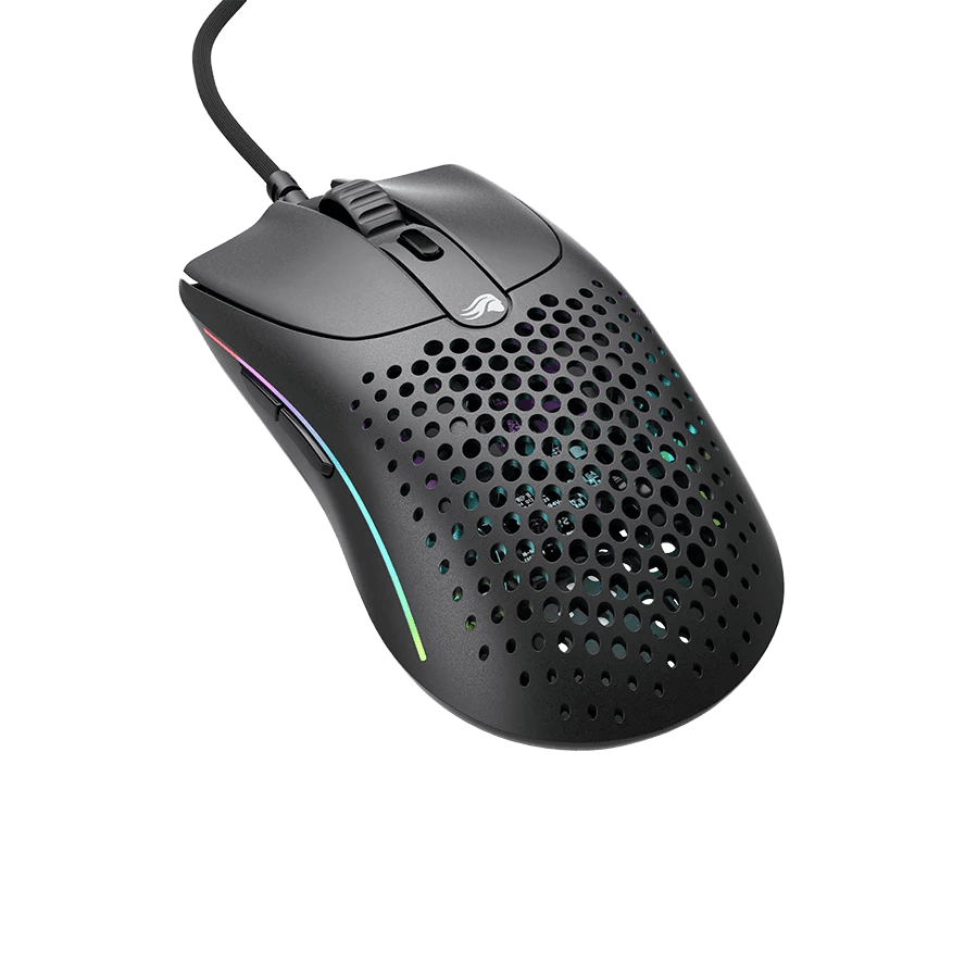 MOUSE Glorious PC Gaming Race 26000 DPI, RGB, USB, Ultralight 59g, 6 butoane, Ambidextru, Negru "GLO-MS-OV2-MB" — miniatură