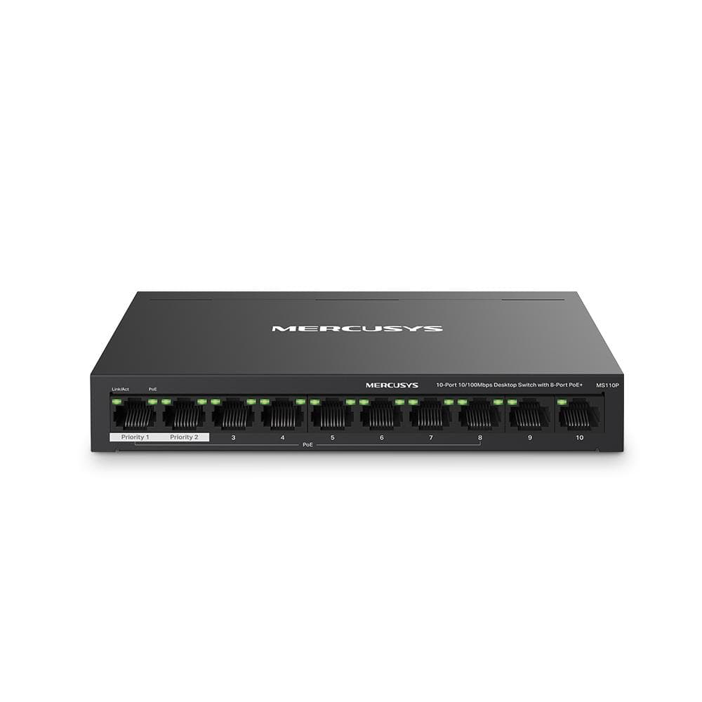 SWITCH MERCUSYS 10 porturi 10/100Mbps (dintre care 8 porturi PoE+) "MS110P"