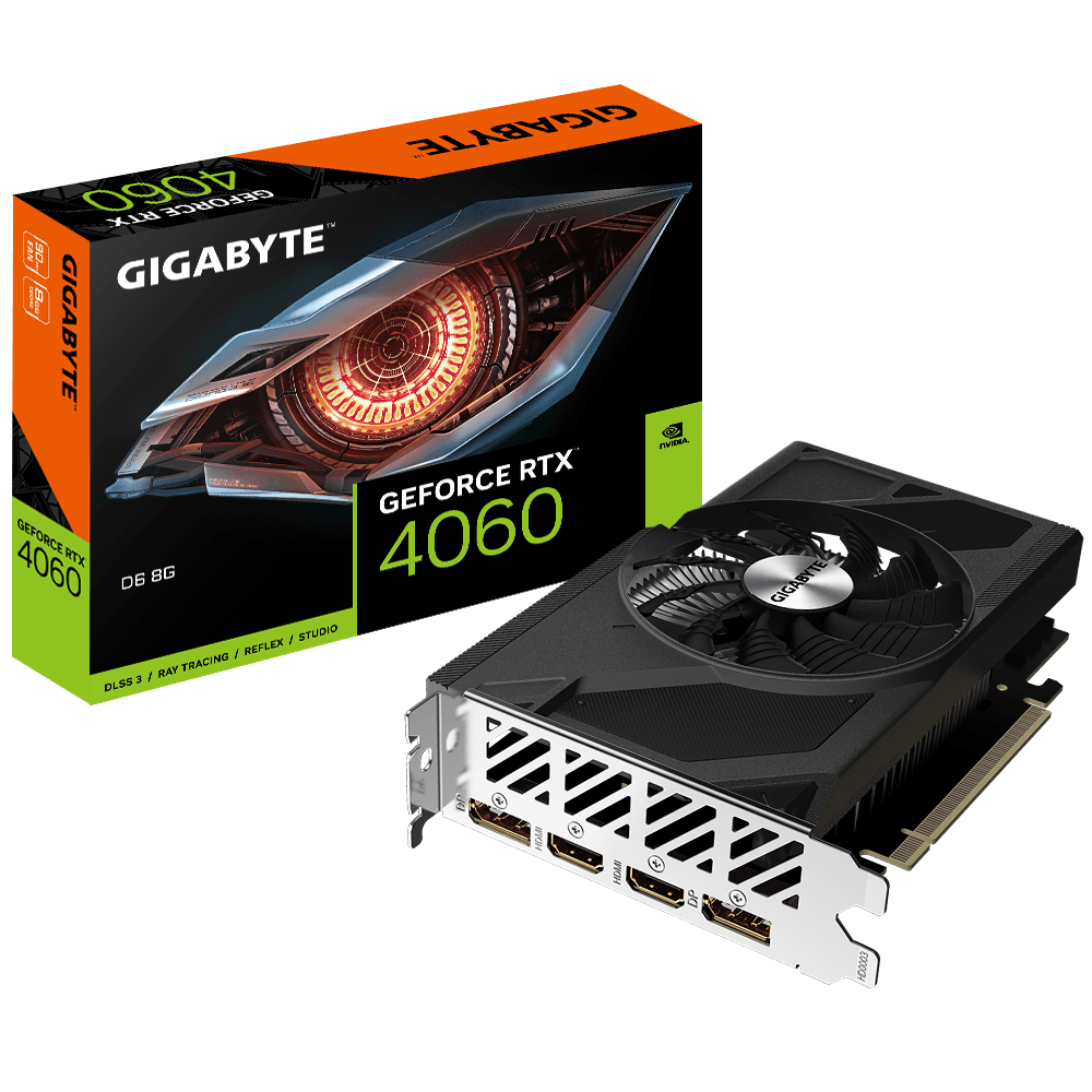 GIGABYTE GeForce RTX 4060 D6 8G, GDDR6, 128 bit "N4060D6-8GD" — miniatură