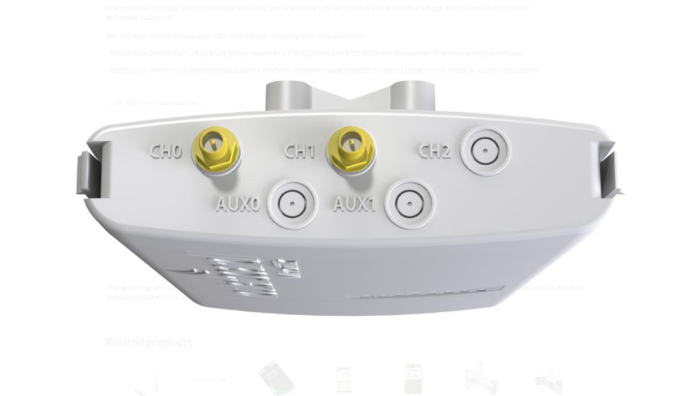 MIKROTIK 5GHZ BASEBOX 5 OUTDOOR "RB912UAG-5HPND-OUT" — miniatură