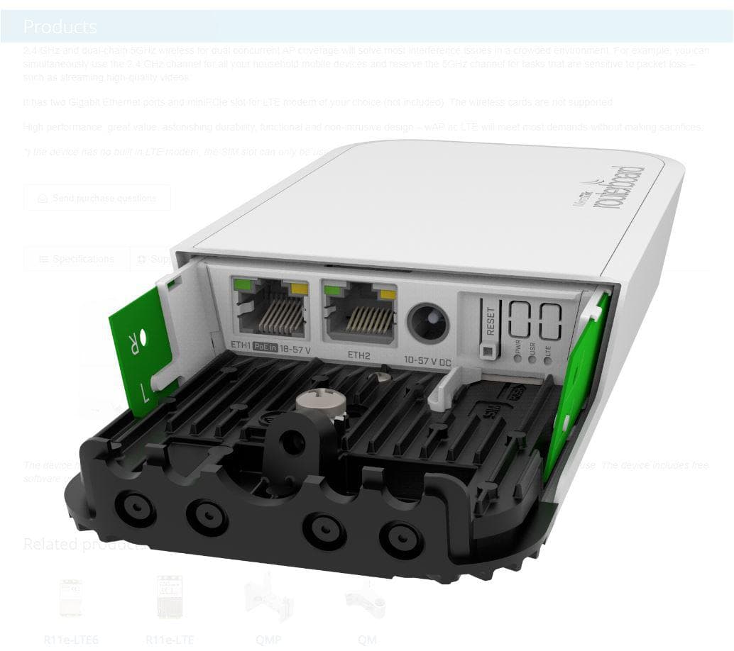MIKROTIK DUAL-BAND POE HOME ACCESS POINT "RBWAPGR-5HACD2HND" — miniatură