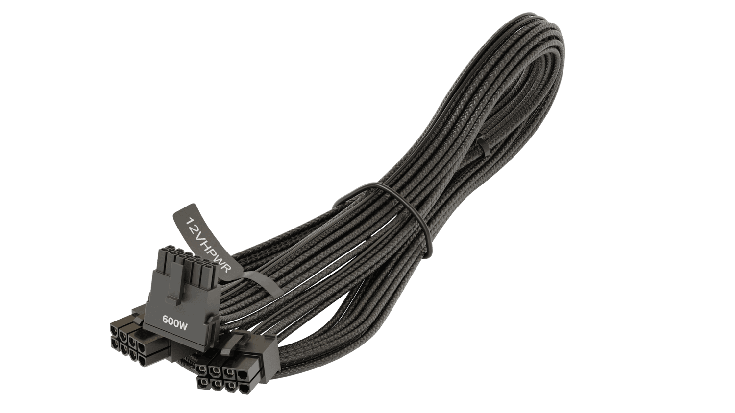 Seasonic 12VHPWR, SS2x8P conectori unghi 90 grade, 600W, PCIe 5.0, Negru "SS2X8P-12VHPWR-600W-90-BLACK" — miniatură
