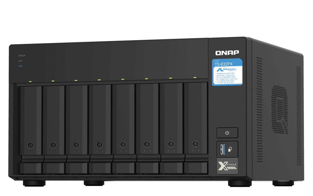 NAS QNAP 832PX 8BAY 1.7GHZ 4GB SATA TWR "TS-832PX-4GA"