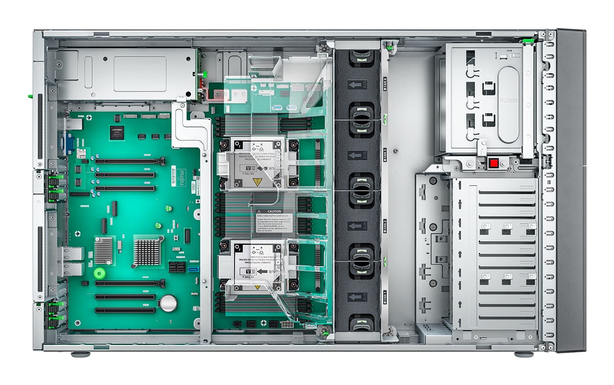 Fujitsu PRIMERGY TX2550 M7 Tower, 1x Xeon Silver 4410Y, 1x 32GB DDR5, noDVD, noHDD, iRMC Adv. Pack, 1x 900W, 3Yrs "VFY:T2557SC040IN" — miniatură