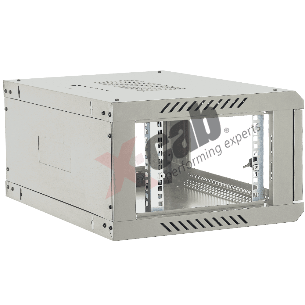 Cabinet metalic de perete 19", tip rack wallmount, 4U 600x450 mm, Xcab Gri "Xcab-4U45S.7035" — miniatură